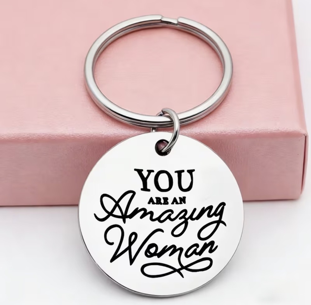 3/$25 You Are an Amazing Woman Stainless Steel Keychain NEW